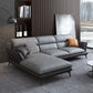 Flared Arm Sofa & Chaise Modern Faux Leather Sofa in Dark Grey Clearhalo 'furn' 'furn_sectionals' 'Furniture' 'Living Room Furniture' 'Sectionals' 1200x1200_91f48b47-d8fd-417c-b4c0-e9b972af6af1