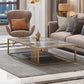 Glam Rectangle Slate Coffee Table 16.53"H Steel Frame Base Cocktail Table Clearhalo 'Coffee & Accent Tables' 'Coffee Tables' 'coffee_tables' 'furn' 'furn_coffee_tables' 'Furniture' 'Living Room Furniture' 1200x1200_91f53cda-35dc-4d2c-8ff9-55b87e85aa76