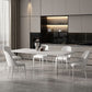 Rectangle Dining Table Stone Dining Table with Acrylic Double Pedestal