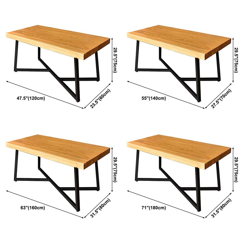 Industrial Style Solid Wood Dining Table Home Use Rectangle Table with Trestle Base Clearhalo ' dining_table' 'Dining Tables & Seating' 'Dining Tables' 'furn' 'furn_dining_table' 'Furniture' 'furniture_dining_table' 'Kitchen & Dining Furniture' 'kitchen&dining_furn' 'kitchen' 'kitchen_dining_table' 1200x1200_91f70846-888c-4f96-a6b2-b26e965fcef9
