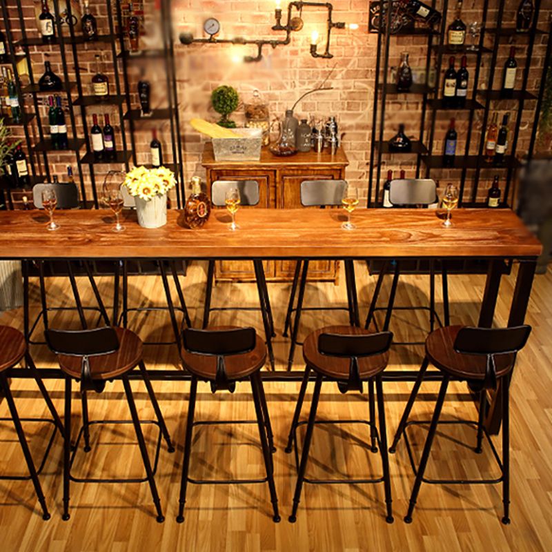 Modern Wood Bar Table with Rectangle Table Top Black Trestle Table with 42-inch Height Clearhalo 'Bar Furniture' 'Bar Tables' 'bar_tables' 'furn' 'furn_bar_tables' 'Furniture' 'furniture_bar_tables' 'Kitchen & Dining Furniture' 1200x1200_91f76e33-6aa5-4087-a0da-40617f4d3802