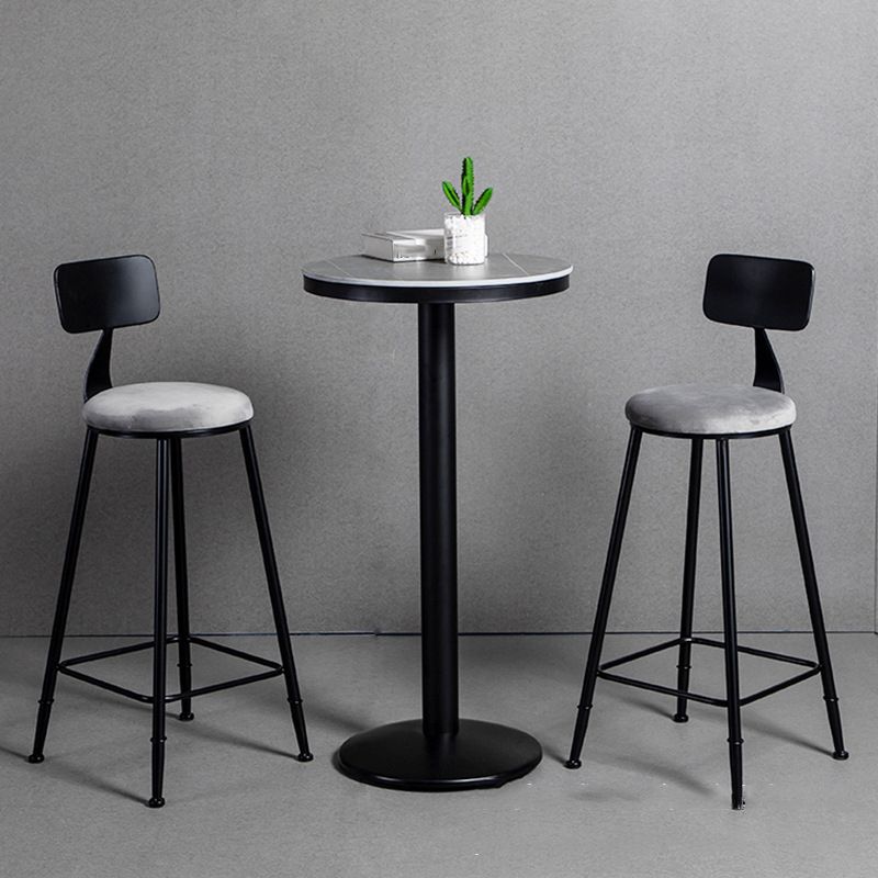 1/2/3 Pieces Industrial Iron Bar Table Set Round Bistro Set with Grey Stone Top Clearhalo 'Bar Furniture' 'furn' 'furn_home_bar_bar_sets' 'Furniture' 'Home Bars & Bar Sets' 'home_bar_bar_sets' 'Kitchen & Dining Furniture' 1200x1200_91fa7c27-636e-40b7-bbdc-76aa2a4cf91f