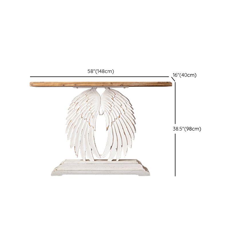 French Country Console Table Distressed Wood Accent Table for Hall