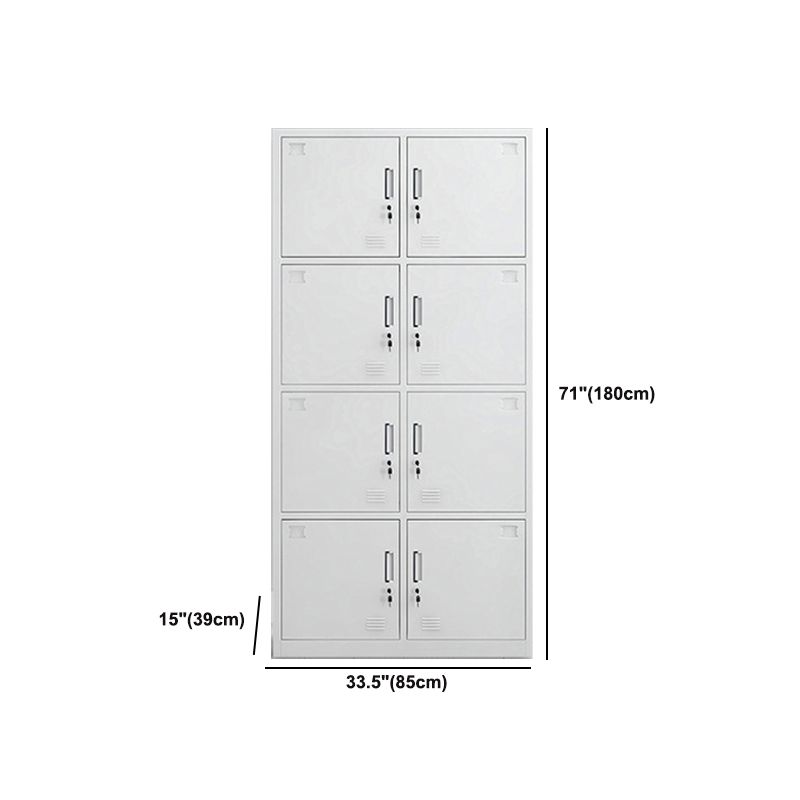 Modern Style Wardrobe White Metal Wardrobe Closet with Locks