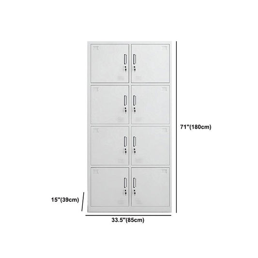 Modern Style Wardrobe White Metal Wardrobe Closet with Locks