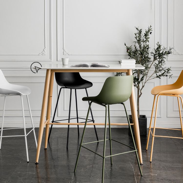 Modern Style Bar-stool Plastic Counter Bar Stool with Metal Legs Clearhalo 'Bar Furniture' 'Bar Stools' 'bar_stools' 'furn' 'furn_bar_stools' 'Furniture' 'furniture_bar_stools' 'Kitchen & Dining Furniture' 1200x1200_91fe65e8-f85f-4629-8c0c-cc35448f43f0