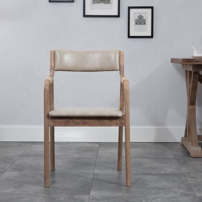 Indoor Country Style Arm Chair Open Back Wood Upholstered Single Dining Room Chair Clearhalo ' kitchen&dining_furn' 'Dining Chairs' 'Dining Tables & Seating' 'dining_chair' 'furn' 'furn_dining_chair' 'Furniture' 'furniture_dining_chair' 'Kitchen & Dining Furniture' 'kitchen' 1200x1200_91ff67b8-6f76-432e-87bb-aa48144321a1