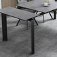 Modern Rectangular Stone Top Dining Table Extendable for Small Spaces in Grey