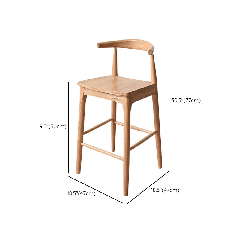Modern Armless Backrest Counter Stool Wood Cafe Bar Stool with Wooden Seat Clearhalo 'Bar Furniture' 'Bar Stools' 'bar_stools' 'furn' 'furn_bar_stools' 'Furniture' 'Kitchen & Dining Furniture' 1200x1200_9202ec0b-863f-45fa-910d-8b367d1448cf
