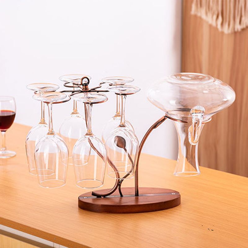 Estante de vidrio de vino de mesa contemporánea