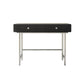 Black/White Contemporary Vanity 2 Storage Drawers with Padded Stool