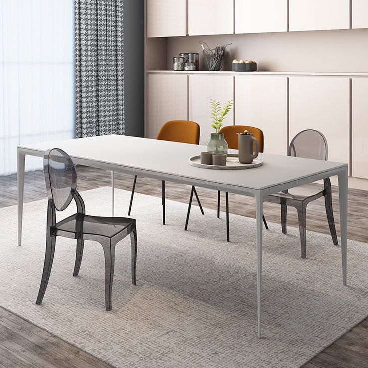 Modern Aluminium Dining Table Set 1/4/5/7 Pieces Rectangle Dinette Set with Sintered Stone Clearhalo 'Dining Room Sets' 'Dining Tables & Seating' 'dining_room_set' 'furn' 'furn_dining_room_set' 'Furniture' 'Kitchen & Dining Furniture' 1200x1200_92092dfd-7ddb-48ed-af1d-fe9803ecb154