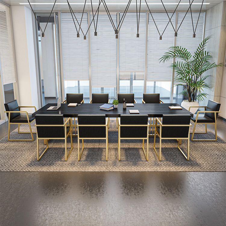 Glam Style Rectangular Office Desk Solid Wood Top Desk with Metal Legs for Office Clearhalo 'furn' 'furn_office_desk' 'Furniture' 'furniture_office_desk' 'Office Desks' 'Office Furniture' 'office_desk' 1200x1200_920a6e4f-5f27-4558-94d5-edee67e8fdb8