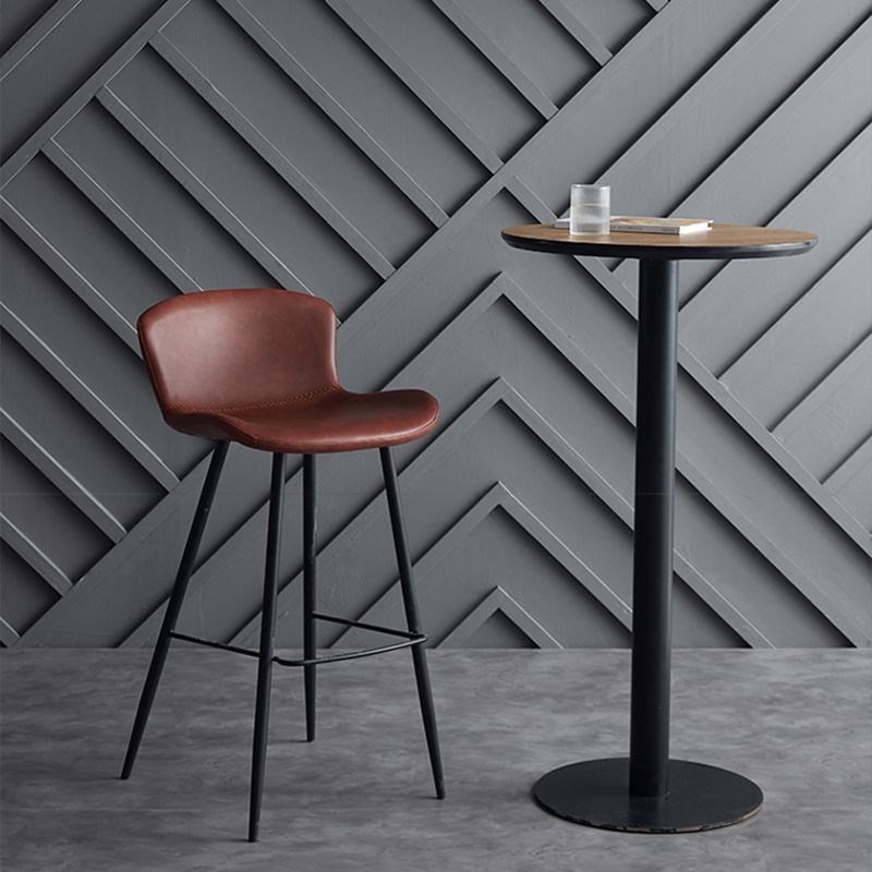 Contemporary Armless Bar Stool Faux Leather Bar Stool for Living Room Clearhalo 'Bar Furniture' 'Bar Stools' 'bar_stools' 'furn' 'furn_bar_stools' 'Furniture' 'Kitchen & Dining Furniture' 1200x1200_920ab149-e3c4-4318-bcdd-3c9942de7310