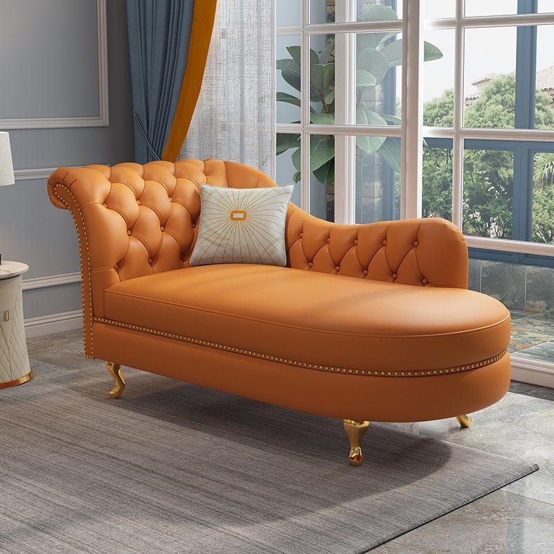 Sillón de cuero genuino con brazos enrollados para dormitorio y sala de estar