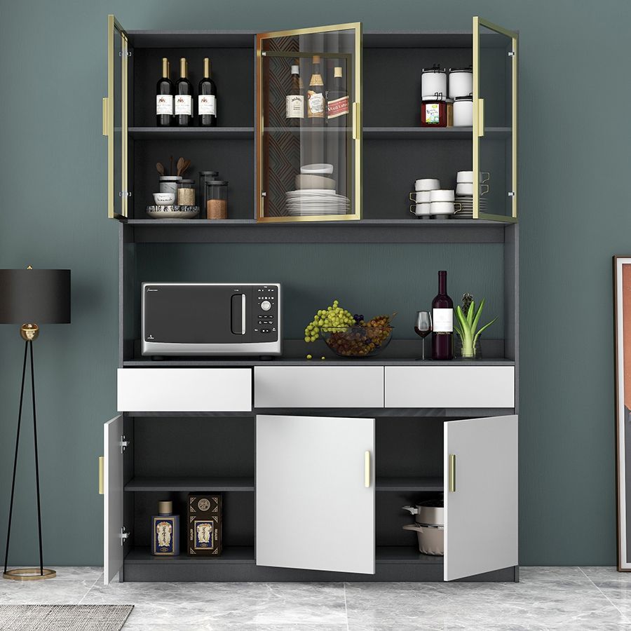 Cassetti cabinet server buffet glam in legno con archiviazione per soggiorno