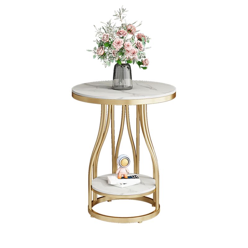 2-Tier Modern Metal Round Side Table 19.7-inch End Table with Shelf Clearhalo 'Coffee & Accent Tables' 'End & Side Tables' 'end_side_tables' 'furn' 'furn_end_side_tables' 'Furniture' 'Living Room Furniture' 1200x1200_920decab-5e74-49c6-9c28-f6c679ca7b7f