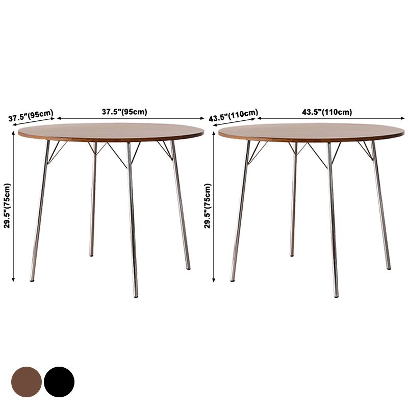 Contemporary Round Dining Table Solid Wood Table with 4 Metal Legs for Home Kitchen Dinner Clearhalo ' dining_table' 'Dining Tables & Seating' 'Dining Tables' 'furn' 'furn_dining_table' 'Furniture' 'furniture_dining_table' 'Kitchen & Dining Furniture' 'kitchen&dining_furn' 'kitchen' 'kitchen_dining_table' 1200x1200_920ded51-56d5-4b58-b953-de5054cf2731