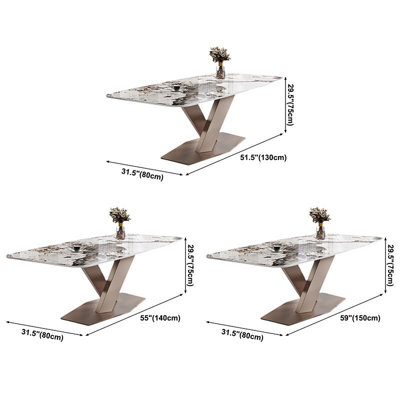 Metal Contemporary Rectangle Dining Table Sintered Stone Dining Table with Pedestal Base Clearhalo ' dining_table' 'Dining Tables & Seating' 'Dining Tables' 'furn' 'furn_dining_table' 'Furniture' 'furniture_dining_table' 'Kitchen & Dining Furniture' 'kitchen&dining_furn' 'kitchen' 'kitchen_dining_table' 1200x1200_920e413e-f870-46d3-aba9-ea7156e95e75