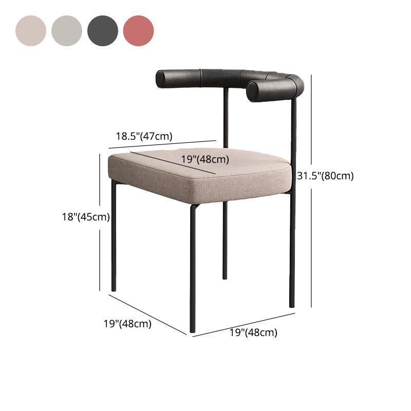 Glam Metal Dining Room Chair Open Back Dining Side Chair in Black Clearhalo 'Dining Chairs' 'Dining Tables & Seating' 'dining_chair' 'furn' 'furn_dining_chair' 'Furniture' 'furniture_dining_chair' 'Kitchen & Dining Furniture' 1200x1200_920e7151-6351-44cd-8ada-4b88cd76422e