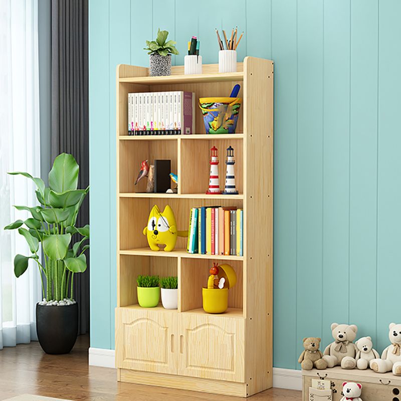 Modern Standard Bookcase Wooden Closed Back Bookshelf with Shelves