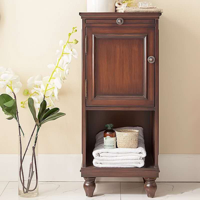 15.7" W 1 - Door Accent Cabinet in Rubberwood with Open Storage Clearhalo 'Cabinets & Chests' 'cabinets_chests' 'furn' 'furn_cabinets_chests' 'Furniture' 'Living Room Furniture' 1200x1200_9210603b-5109-45e3-8846-7180ac6ca7a0