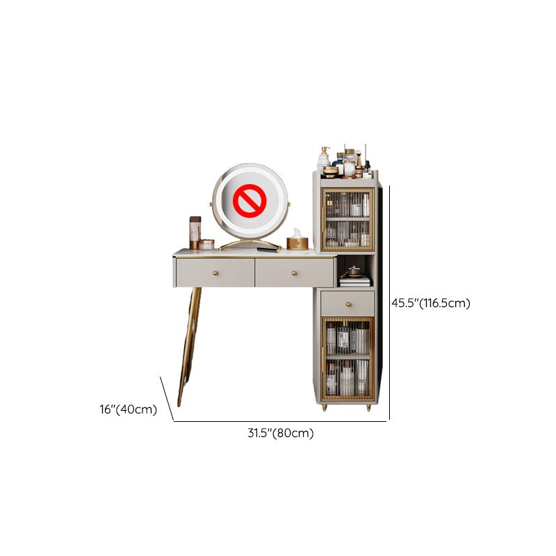 15" Wide Glam Vanity Table White Wooden Make-up Vanity with Drawer