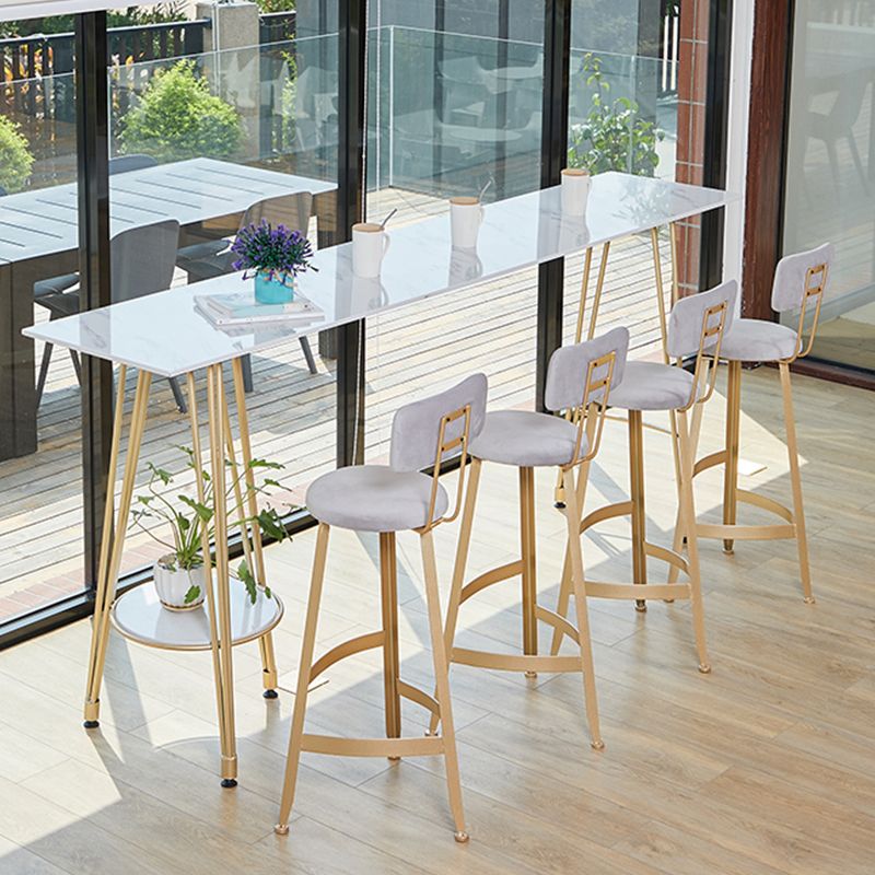 Rectangle Pub Table Glam Stone Bar Table for Cafe and Breakroom Clearhalo 'Bar Furniture' 'Bar Tables' 'bar_tables' 'furn' 'furn_bar_tables' 'Furniture' 'Kitchen & Dining Furniture' 1200x1200_9213572f-b75f-47c6-b4d8-f24a9f5014bb