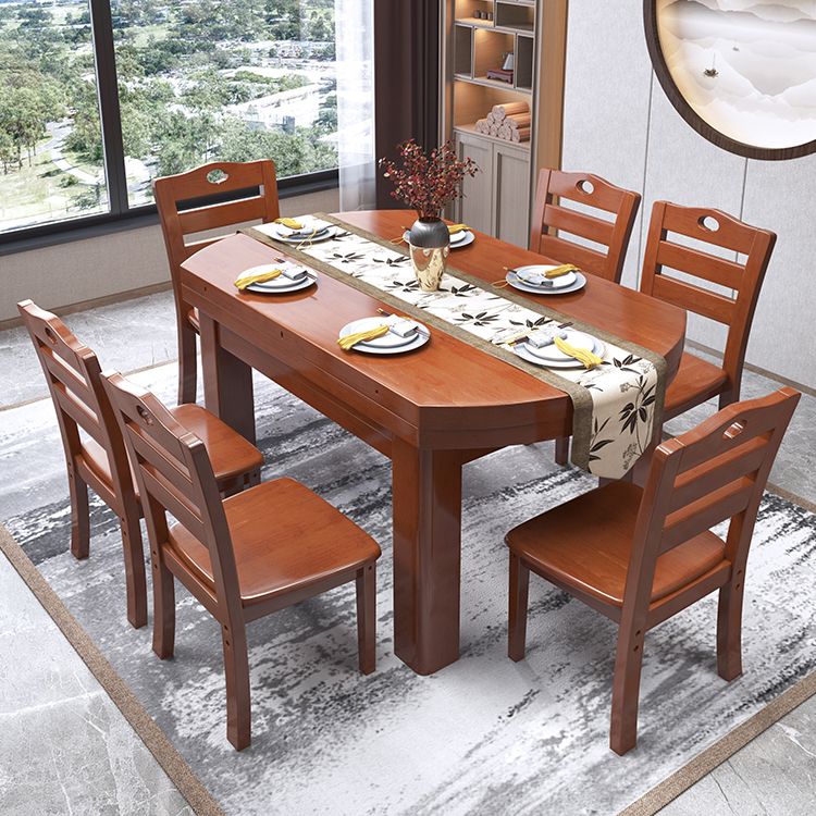 Minimalist Solid Wood Round Table Standard Extendable Dining Table with 4 Legs Base Clearhalo ' dining_table' 'Dining Tables & Seating' 'Dining Tables' 'furn' 'furn_dining_table' 'Furniture' 'furniture_dining_table' 'Kitchen & Dining Furniture' 'kitchen&dining_furn' 'kitchen' 'kitchen_dining_table' 1200x1200_92164785-6fda-4715-a2cc-171209ee4fff