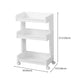 Plastic Geometric Bookcase Contemporary Style Open Back Shelf with Wheels
