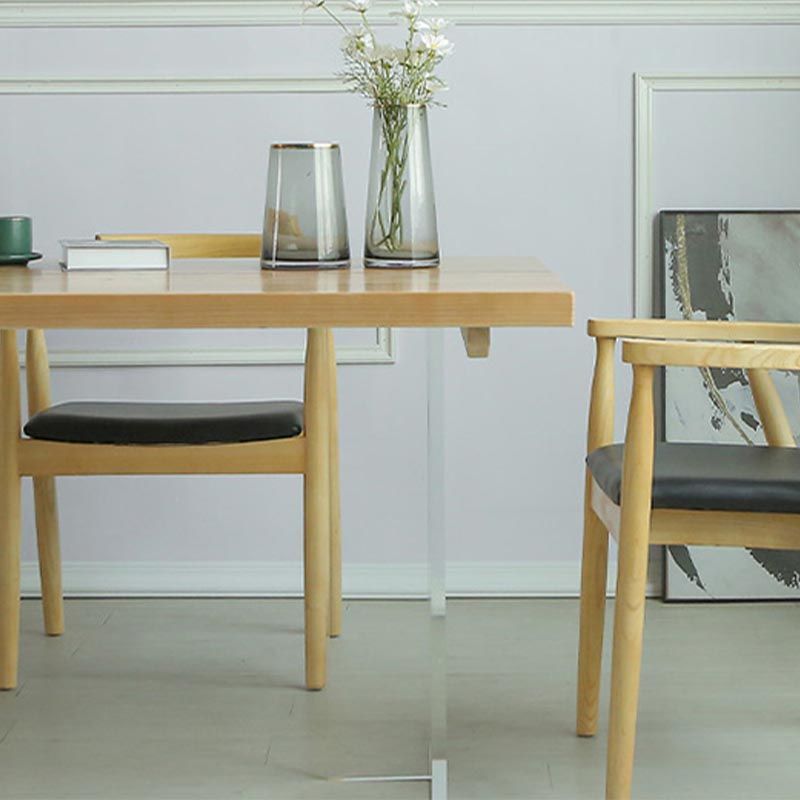 Natural Dining Table Rectangle Contemporary Style Solid Wood Dinner Table Clearhalo 'Dining Tables & Seating' 'Dining Tables' 'dining_table' 'furn' 'furn_dining_table' 'Furniture' 'Kitchen & Dining Furniture' 1200x1200_92176693-ca5f-4696-8730-024d0287e3b2