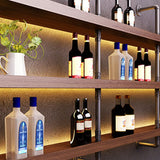 Wood and Metal Wine Rack Modern Style Wall Mounted Wine Bottle Rack with Shelf