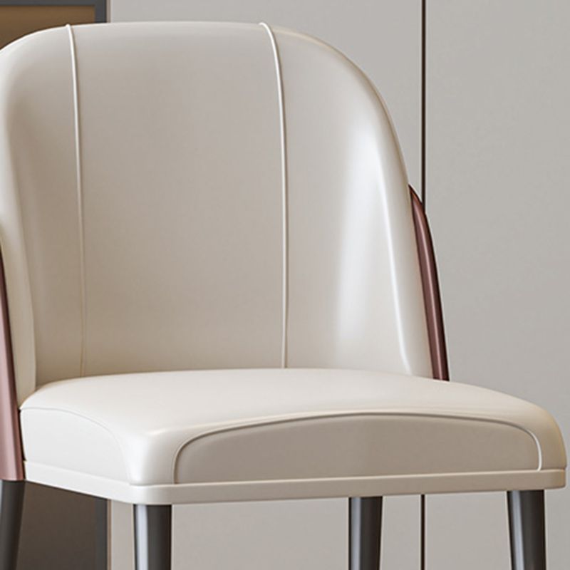 Scandinavian Style Leather Dining Chairs Solid Back Armless Dining Chair Clearhalo 'Dining Chairs' 'Dining Tables & Seating' 'dining_chair' 'furn' 'furn_dining_chair' 'Furniture' 'Kitchen & Dining Furniture' 1200x1200_9219f862-1fd1-40fa-a809-d9a5e7f45c54