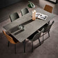 Modern Style Dining Table Gray Top Sintered Stone 4 Legs Table for Home