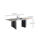 Industrial Dining Sintered Stone Table Dining Rectangle Table with Metal Legs for Kitchen Clearhalo 'Dining Tables & Seating' 'Dining Tables' 'dining_table' 'furn' 'furn_dining_table' 'Furniture' 'Kitchen & Dining Furniture' 1200x1200_921e67bb-77f3-4875-8f61-10b4cb1638be