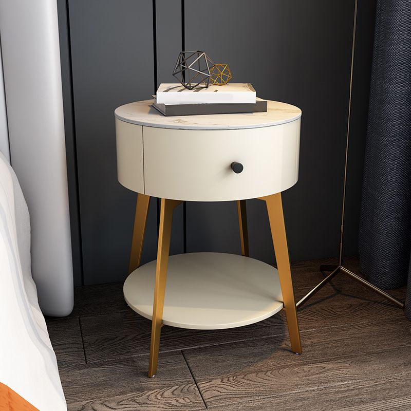 Contemporary Metal and Faux Leather Drawer Storage Bed Nightstand for Bedroom Clearhalo 'Bedroom Furniture' 'furn' 'furn_night_stand' 'Furniture' 'night_stand' 'Nightstands' 1200x1200_9221cf9d-2dd2-4f44-b880-aca8a52322f2