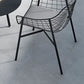 Industrial Home Patio Dining Chair Metal Slat Back in Black Chair