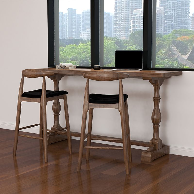 Brown 1/2/3 Pieces Pub Dining Set Solid Wood Table and Stool Set Clearhalo 'Bar Furniture' 'furn' 'furn_home_bar_bar_sets' 'Furniture' 'Home Bars & Bar Sets' 'home_bar_bar_sets' 'Kitchen & Dining Furniture' 1200x1200_92238e22-6bc8-43a7-93f9-fbaecc496d1c