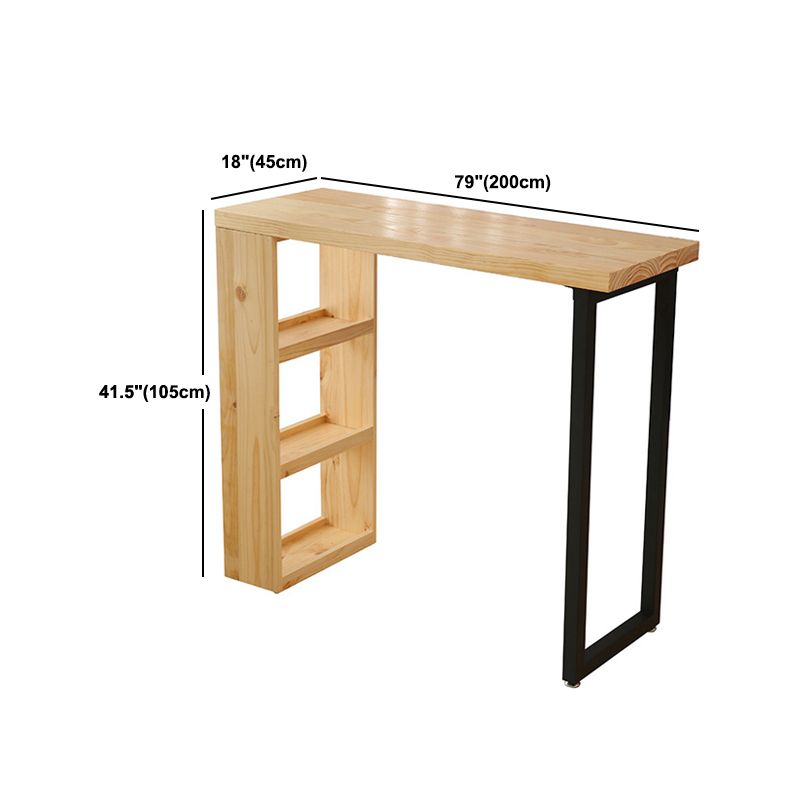 Industrial Indoor Bar/Dinette Table with Storage Rectangle Natural Bar Stool Table Clearhalo 'Bar Furniture' 'Bar Tables' 'bar_tables' 'furn' 'furn_bar_tables' 'Furniture' 'Kitchen & Dining Furniture' 1200x1200_9223b387-7537-4cb5-814e-dbd1107fd703