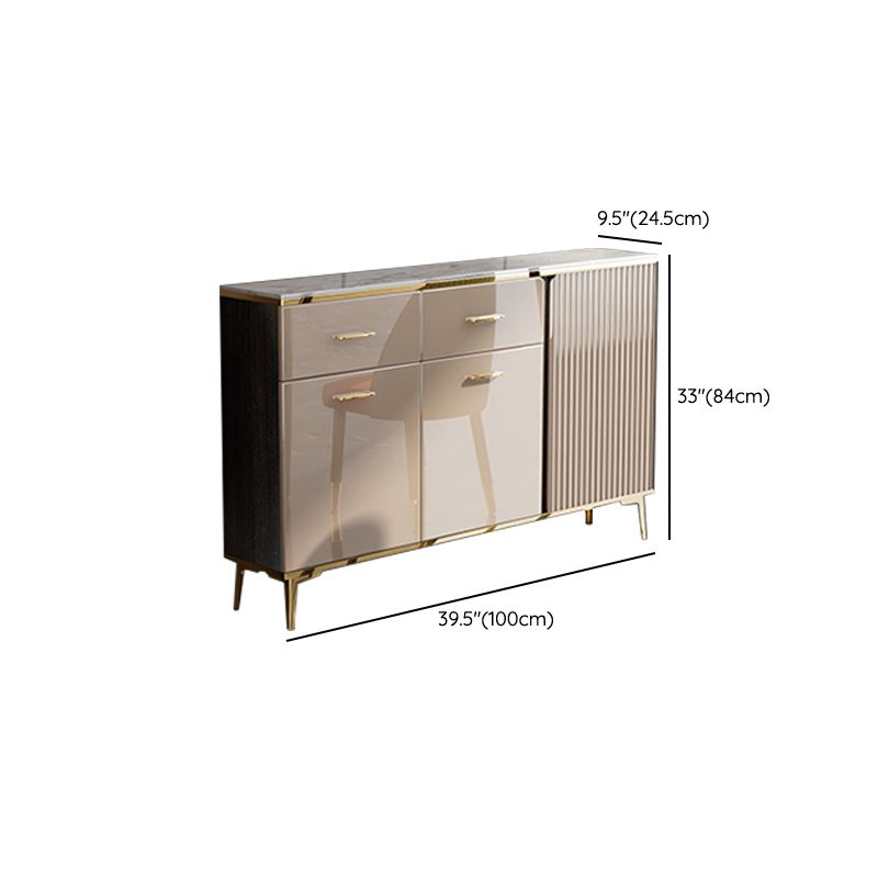 Glam Sideboard Cabinet Stone Sideboardtisch mit Schubladen für Esszimmer