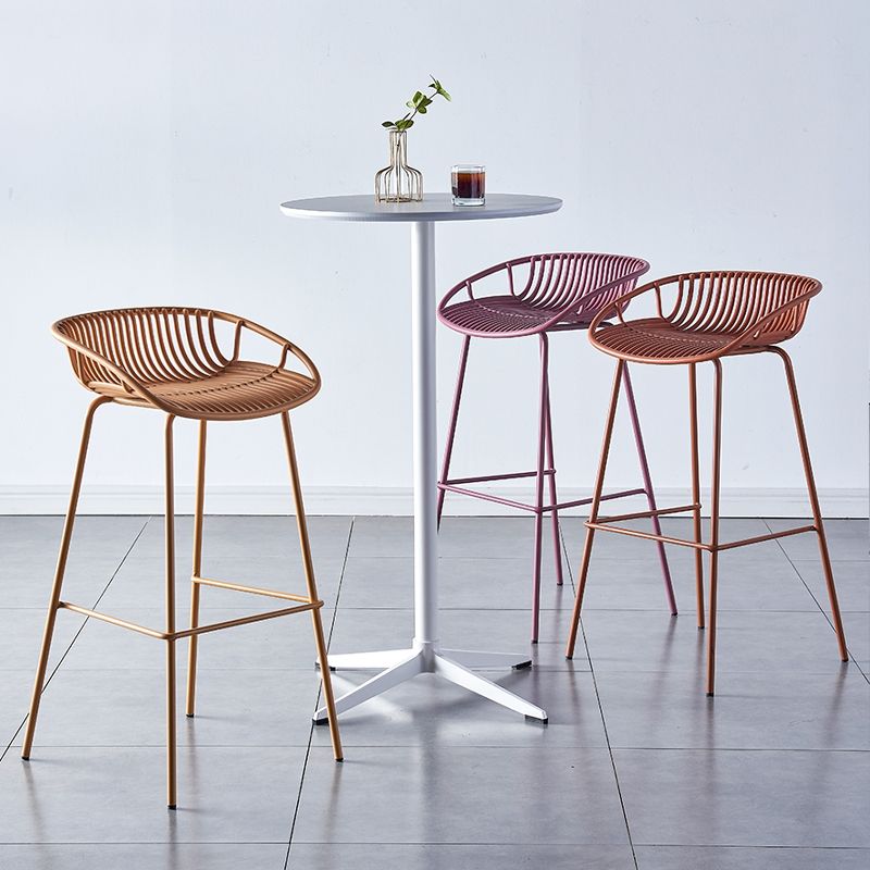 Industrial Backrest Armless Counter Stool Metal Cafe Bar Stool with 4 Legs Clearhalo 'Bar Furniture' 'Bar Stools' 'bar_stools' 'furn' 'furn_bar_stools' 'Furniture' 'Kitchen & Dining Furniture' 1200x1200_92291f01-4372-448b-bba6-5a0c6dd3450f