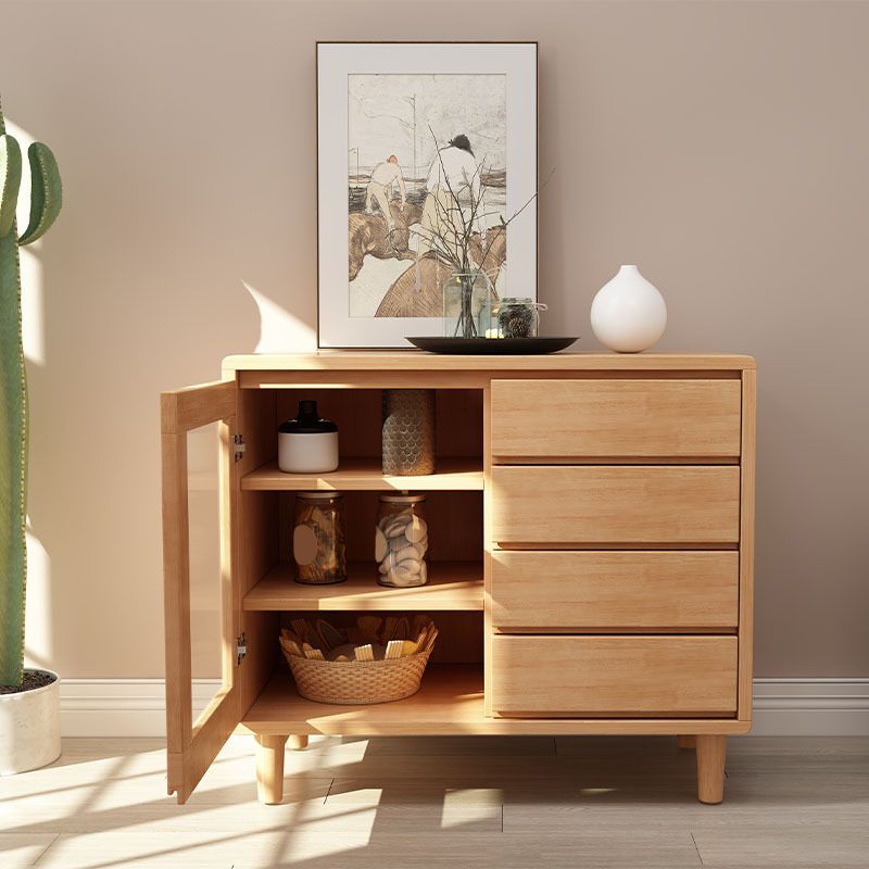 Moderna display mobile a buffet in legno in gomma con cassetti per sala da pranzo