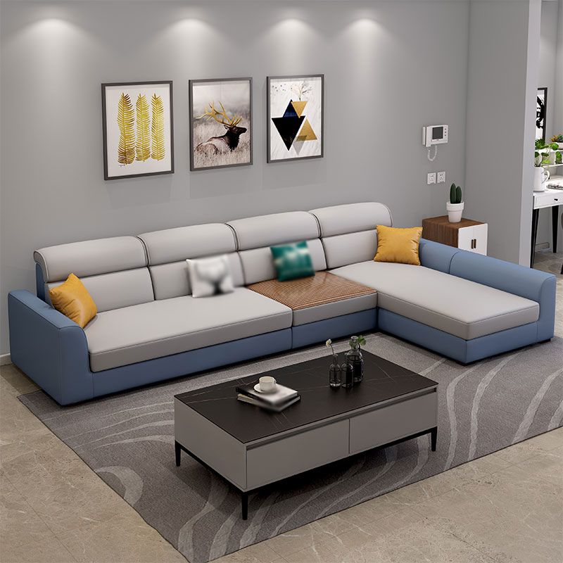 125.98"D x 70.87"W x 25.43"H Fabric Tuxedo Arm Sectional Sofa with Slipcovered Clearhalo 'furn' 'furn_sectionals' 'Furniture' 'furniture_sectionals' 'Living Room Furniture' 'Sectionals' 1200x1200_922a0b8c-7405-4371-807a-e16ed2045718