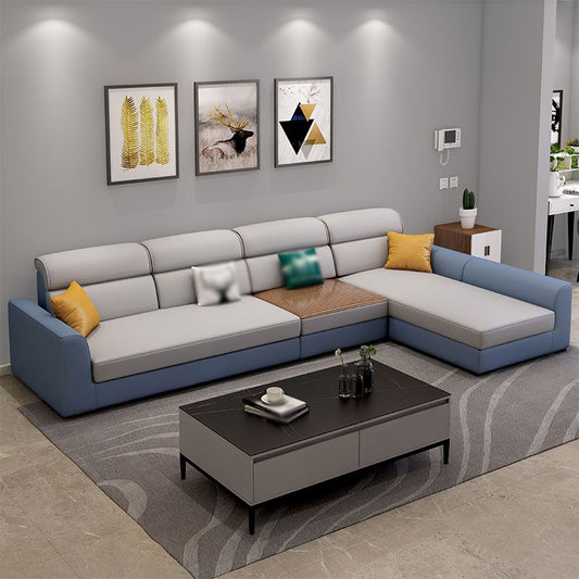 125.98"D x 70.87"W x 25.43"H Fabric Tuxedo Arm Sectional Sofa with Slipcovered Clearhalo 'furn' 'furn_sectionals' 'Furniture' 'furniture_sectionals' 'Living Room Furniture' 'Sectionals' 1200x1200_922a0b8c-7405-4371-807a-e16ed2045718