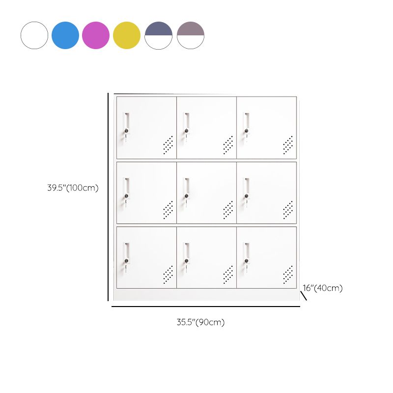 Matte Finish Steel Storage Cabinet with Hinged Doors Contemporary Non-Hanging Armoire Clearhalo 'Armoires & Wardrobes' 'armoires_wardrobes' 'Bedroom Furniture' 'furn' 'furn_armoires_wardrobes' 'Furniture' 1200x1200_922afae7-f6b5-42e9-92f4-e28a5d5f2d72