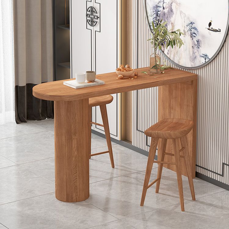 Pine Wood Bar Dining Table Contemporary Bar Table with Sled Base Clearhalo 'Bar Furniture' 'Bar Tables' 'bar_tables' 'furn' 'furn_bar_tables' 'Furniture' 'furniture_bar_tables' 'Kitchen & Dining Furniture' 1200x1200_922e15d7-9034-464e-a1ea-f49102a44922