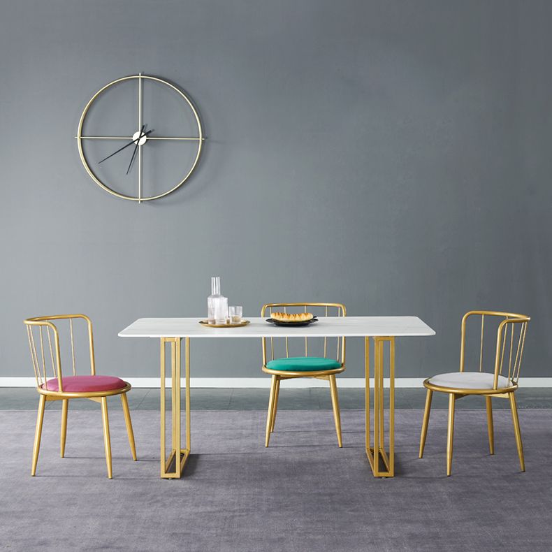 Glam Style Sintered Stone White Dining Room Set with Rectangle Table Formal Dining Table Furniture Clearhalo 'Dining Room Sets' 'Dining Tables & Seating' 'dining_room_set' 'furn' 'furn_dining_room_set' 'Furniture' 'furniture_dining_room_set' 'Kitchen & Dining Furniture' 'kitchen&dining_furn' 'kitchen' 1200x1200_922e6719-1638-4e7f-a811-9fba85fa2275