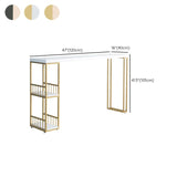 Modern Fixed Table with Metal Base Bar Table for Living Room