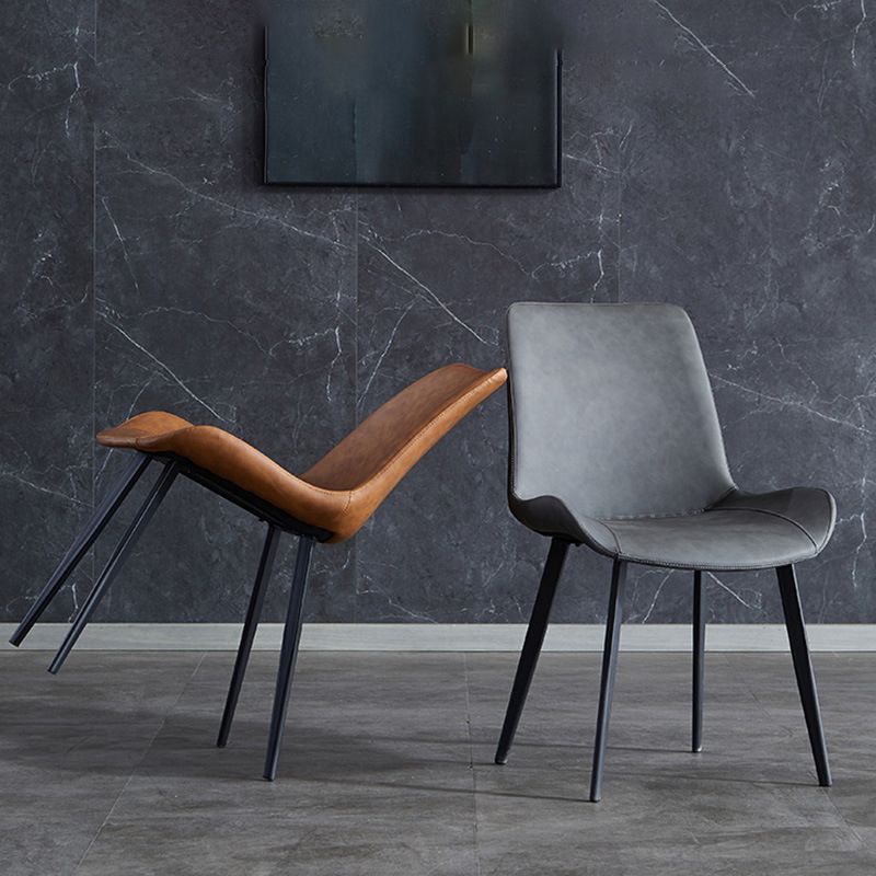 Industrial Style Faux Leather Side Chairs Arm Solid Back Dining Side Chair Clearhalo 'Dining Chairs' 'Dining Tables & Seating' 'dining_chair' 'furn' 'furn_dining_chair' 'Furniture' 'Kitchen & Dining Furniture' 1200x1200_922fcac7-42c9-4c03-863e-0e531d72b91c