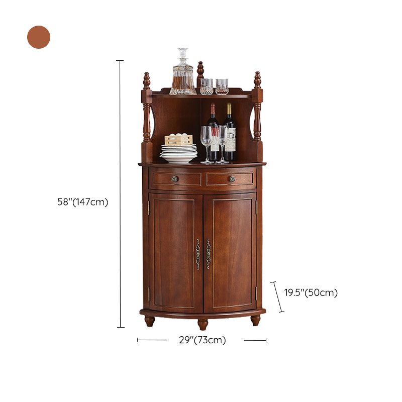 Mid-century Modern 1- Door Cabinet Wooden Corner Cabinet with Shelf